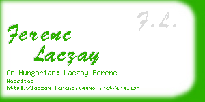 ferenc laczay business card